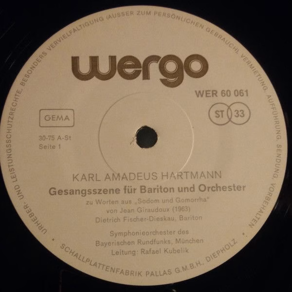 WERGO WER 60061 - Karl Amadeus Hartmann - Gesangsszene Für Barit - Image 4