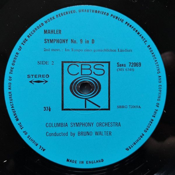 CBS 72068/9 - Gustav Mahler, Bruno Walter, Columbia Symphony Orc - Image 3