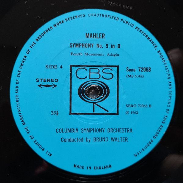 CBS 72068/9 - Gustav Mahler, Bruno Walter, Columbia Symphony Orc - Image 5