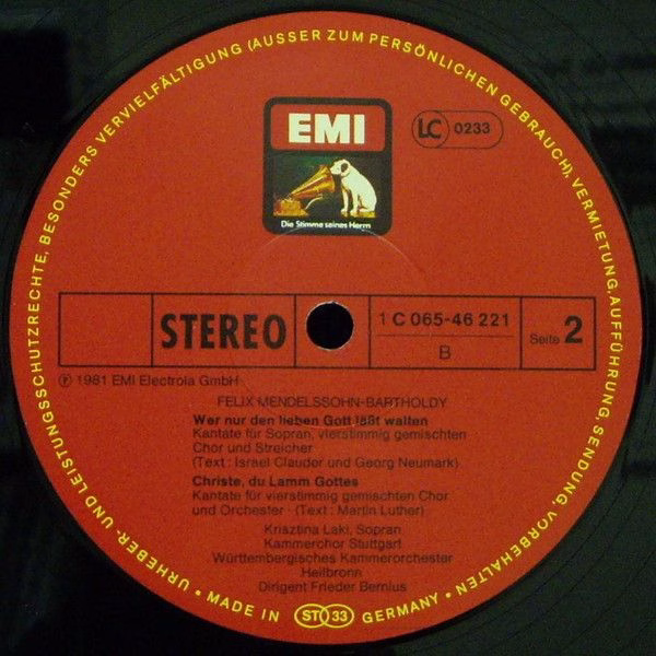 EMI 1C 065-46 221 - Felix Mendelssohn-Bartholdy, Krisztina Laki, - Image 6