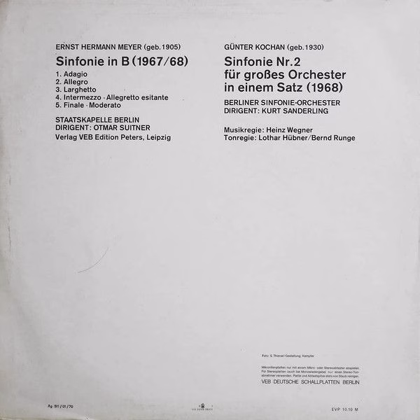 Nova 8 85 002 - Ernst Hermann Meyer, Staatskapelle Berlin, Otmar - Image 4