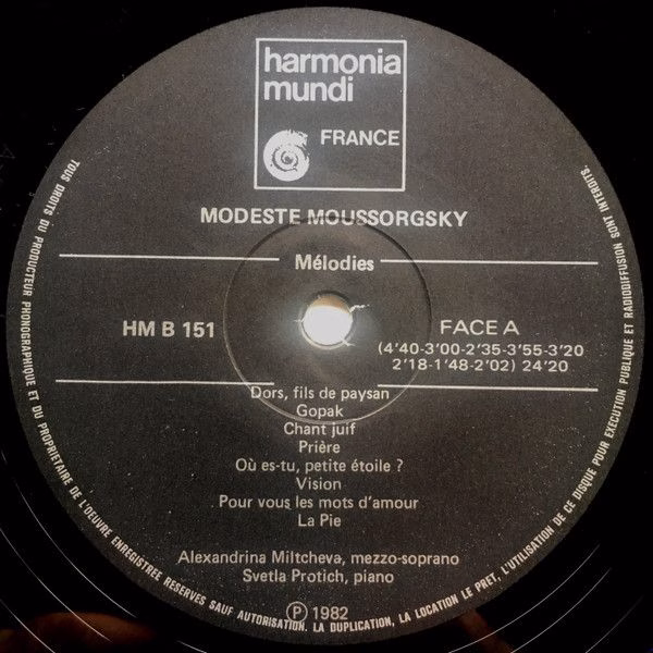 harmonia mundi France HM B 151 - Modest Mussorgsky, Alexandrina - Image 3