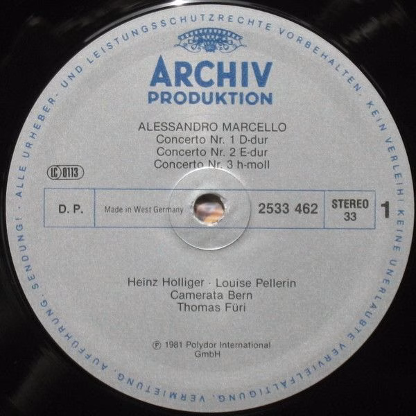 Archiv Produktion 2533 462 - Alessandro Marcello, Heinz Holliger - Image 4
