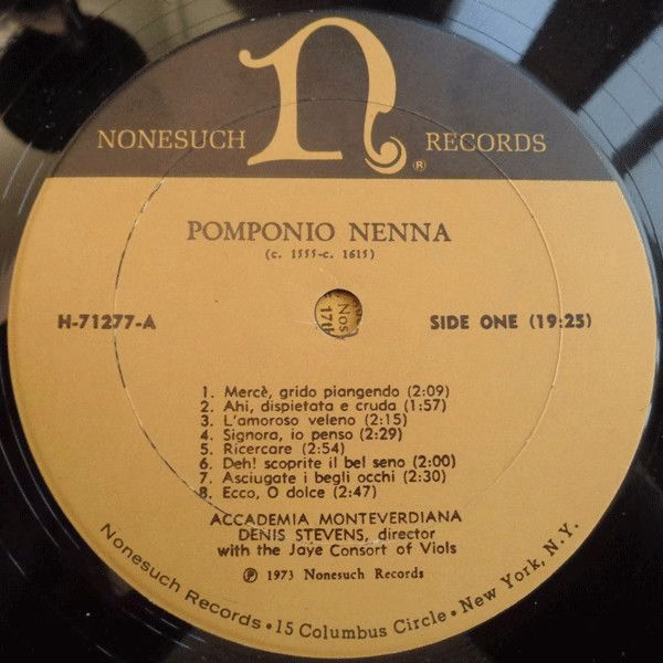 Nonesuch Records H-71277 - Pomponio Nenna, Carlo Gesualdo, Accad - Image 3