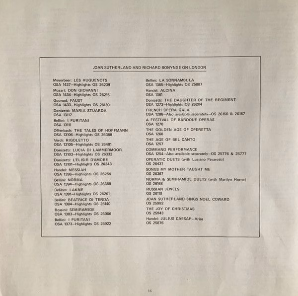 London Records OSA 12107 - Joan Sutherland, Tito Gobbi, Franco L - Image 9