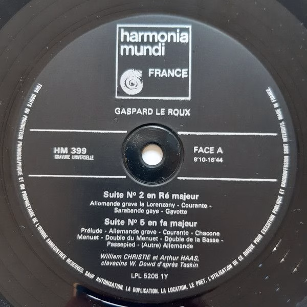 harmonia mundi France HM 399 - William Christie, Arthur Haas, Ga - Image 2
