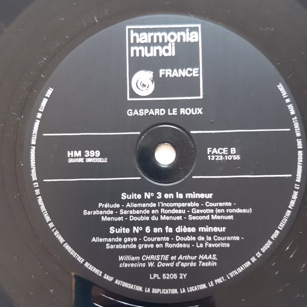 harmonia mundi France HM 399 - William Christie, Arthur Haas, Ga - Image 3