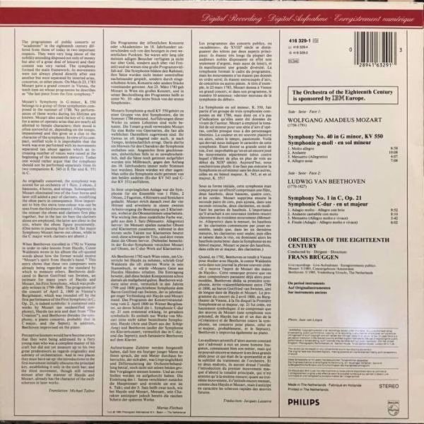 Philips Digital Classics 416 329-1 - Orchestra Of The 18th Centu - Image 2