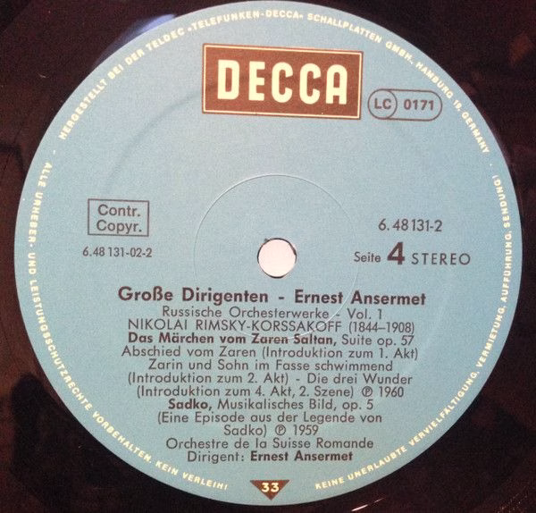 DECCA 6.48131 DT - Ernest Ansermet, L'Orchestre De La Suisse Rom - Image 7