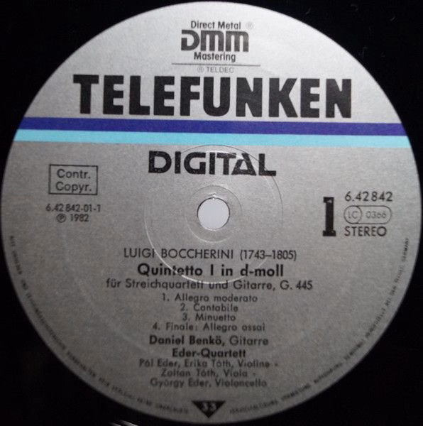 Telefunken 6.42842 AZ - Luigi Boccherini, Dániel Benkő, Éder Qua - Image 3