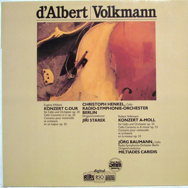 Schwann Musica Mundi VMS 1628 - Eugen D'Albert, Robert Volkmann,