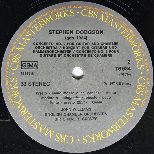 Columbia Masterworks 76634 - John Williams (7), Mario Castelnuov - Image 6