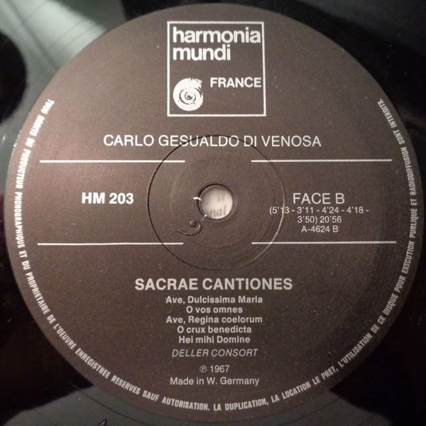 harmonia mundi France HM B 203 - Carlo Gesualdo, Deller Consort, - Image 4
