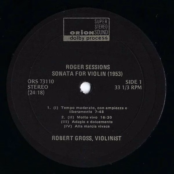 Orion ORS 73110 - Robert Gross, Richard Grayson, Roger Sessions, - Image 3