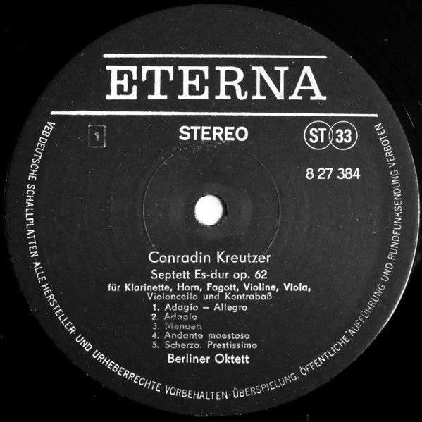 Eterna 8 27 384 - Konradin Kreutzer, Franz Berwald, Berliner Okt - Image 3