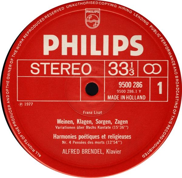 Philips 9500 286 - Franz Liszt, Alfred Brendel - Variations On " - Image 3
