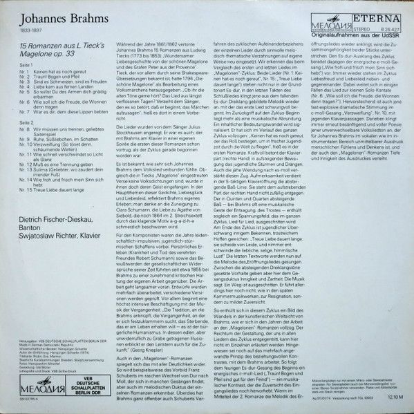 Melodia Eterna 8 26 427 - Johannes Brahms, Dietrich Fischer-Dies - Image 2