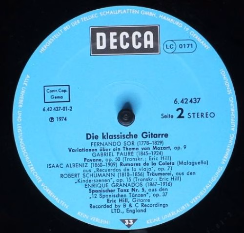 DECCA 6.42437 - Eric Hill (2) - Die Klassische Gitarre - Image 4