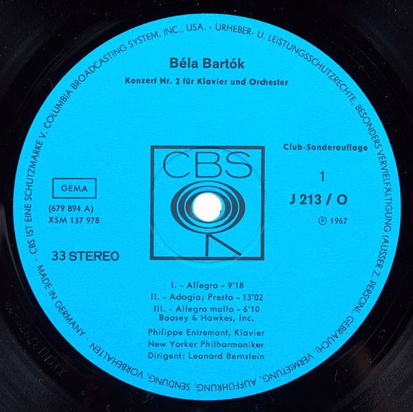 CBS J 213/O - Béla Bartók, Philippe Entremont, New York Philharm - Image 3