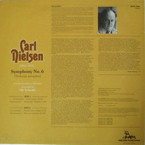 Unicorn-Kanchana KPM 7006 - Carl Nielsen, London Symphony Orches - Image 2