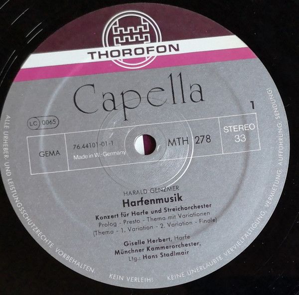 Capella (4) MTH 278 - Harald Genzmer - Harfenmusik - Image 3