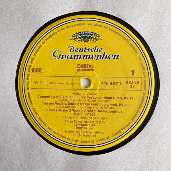Deutsche Grammophon 415 487-1 - Antonio Vivaldi, Göran Söllscher - Image 3