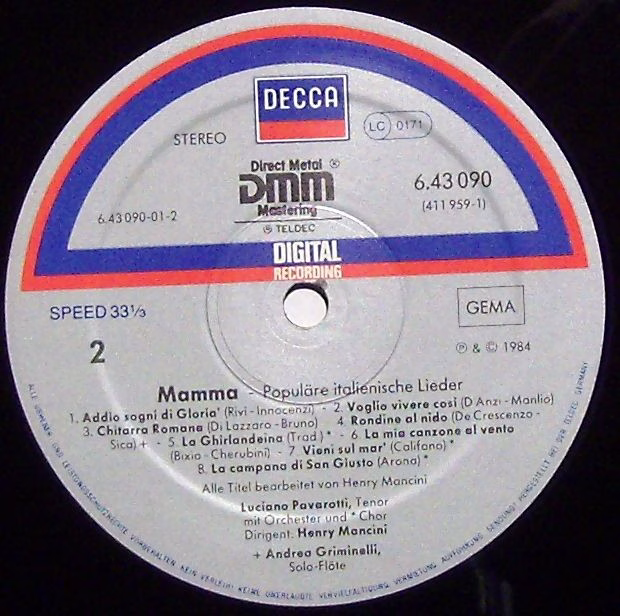 DECCA 6.43090 AZ - Luciano Pavarotti - Mamma - Image 6