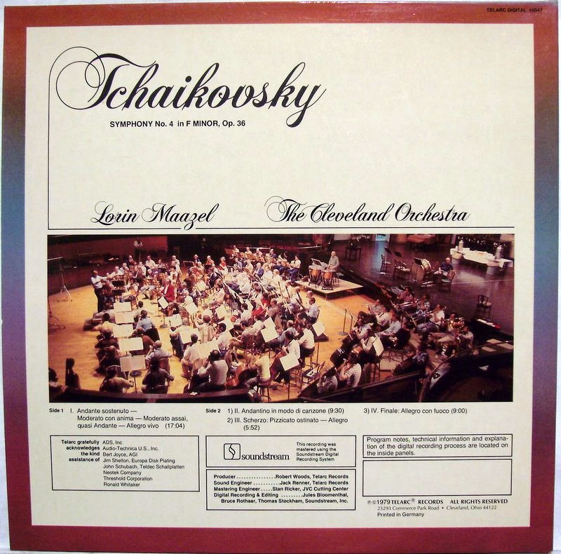 Telarc 10047 - Pyotr Ilyich Tchaikovsky, Lorin Maazel, The Cleve - Image 2