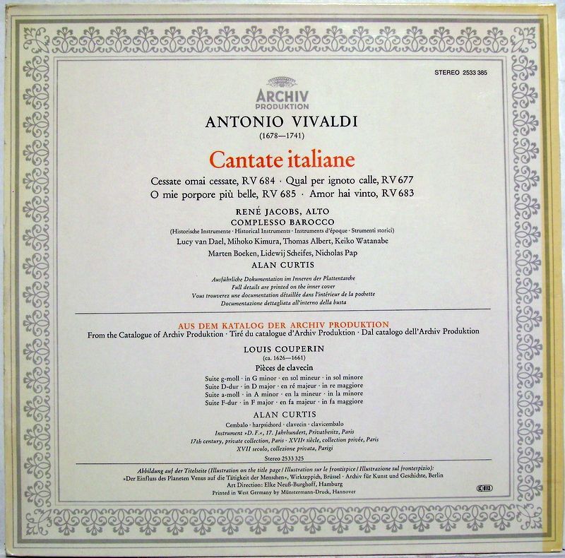 Archiv Produktion 2533 385 - Antonio Vivaldi, René Jacobs, Il Co - Image 2