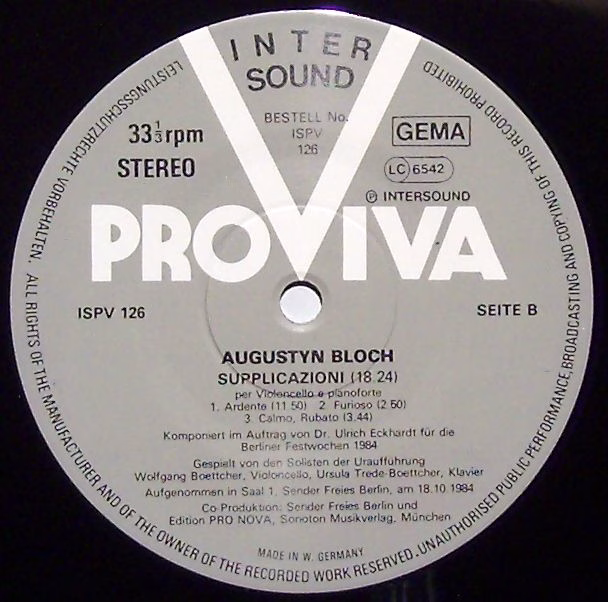 Pro Viva ISPV 126 - Augustyn Bloch, Junge Deutsche Philharmonie, - Image 3
