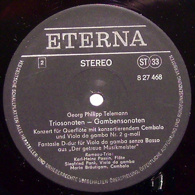 Eterna 8 27 468 - Georg Philipp Telemann, Rameau-Trio - Triosona - Image 3