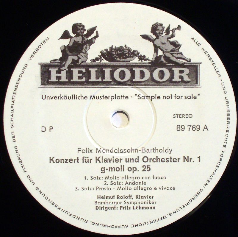 HELIODOR 89 769 - Felix Mendelssohn-Bartholdy, Helmut Roloff, Fr