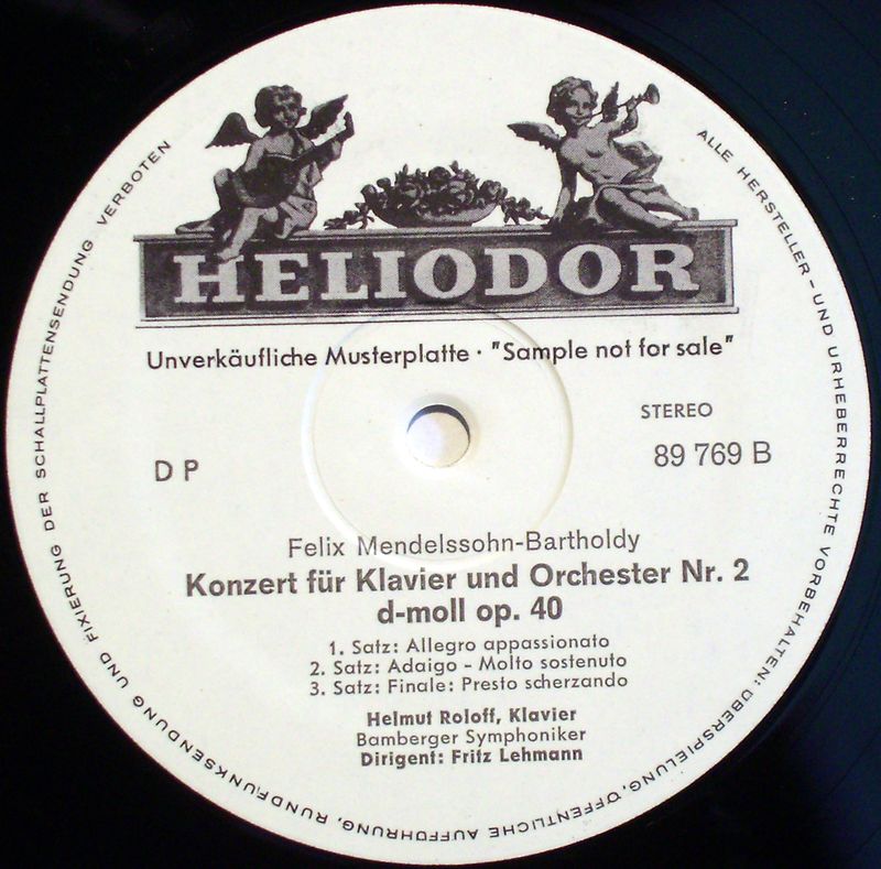 HELIODOR 89 769 - Felix Mendelssohn-Bartholdy, Helmut Roloff, Fr - Image 2
