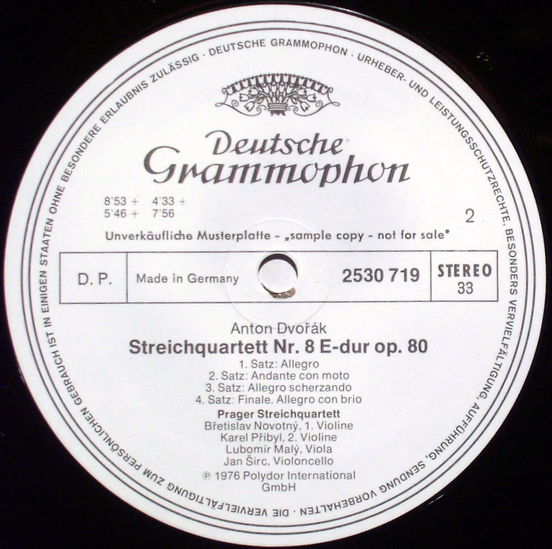 Deutsche Grammophon 2530 719 - Antonín Dvořák, Prague String Qua - Image 2