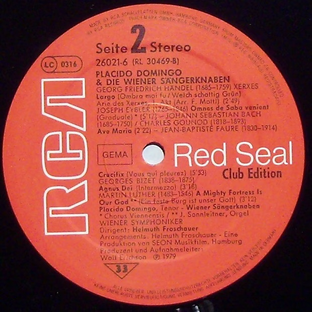 RCA Red Seal 26 021-6 - Placido Domingo, Die Wiener Sängerknaben - Image 3