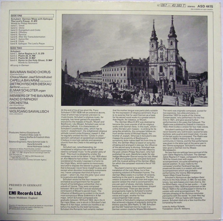 His Master's Voice 15 237 1 - Franz Schubert, Chor Des Bayerisch - Image 2