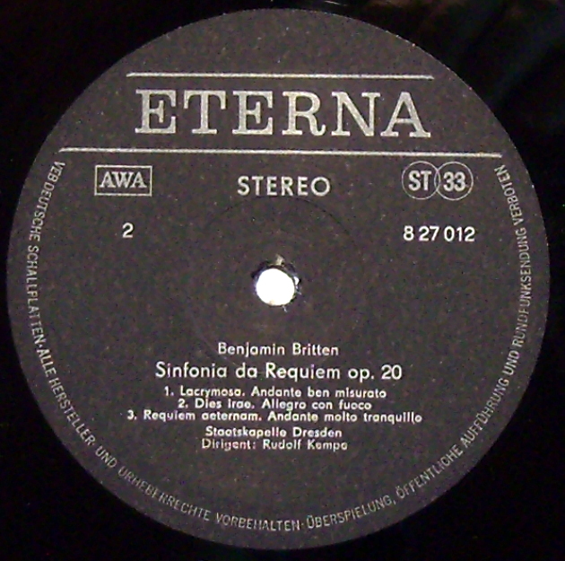 Eterna 8 27 012 - Igor Stravinsky, Benjamin Britten, Staatskapel - Image 3