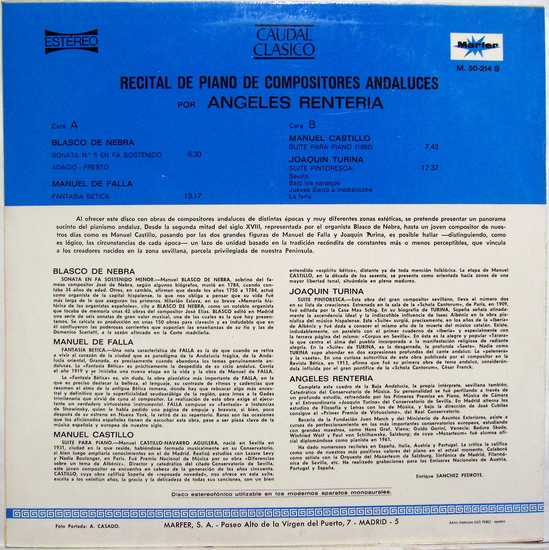 Marfer M. 50-214 S - Ángeles Rentería, Manuel Blasco De Nebra, M - Image 2