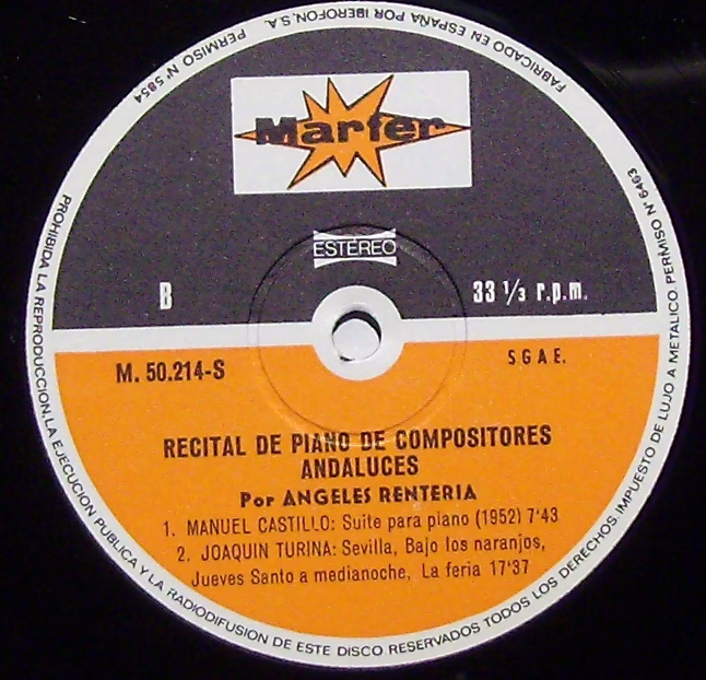 Marfer M. 50-214 S - Ángeles Rentería, Manuel Blasco De Nebra, M - Image 3