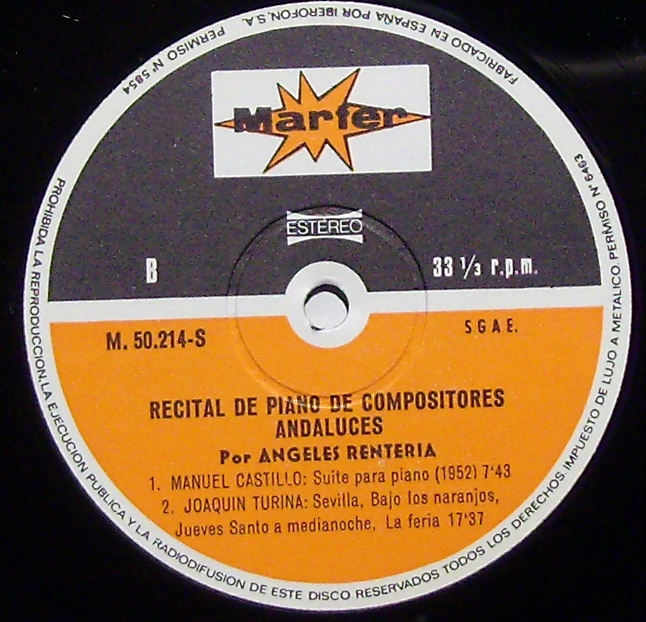 Marfer M. 50-214 S - Ángeles Rentería, Manuel Blasco De Nebra, M - Image 3