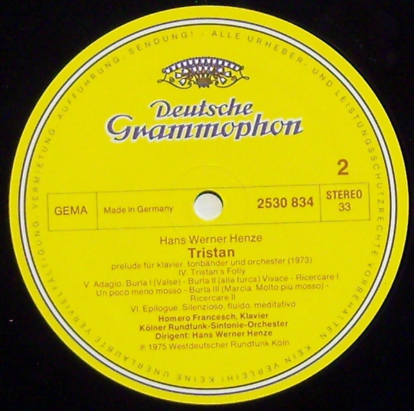 Deutsche Grammophon 2530 834 - Hans Werner Henze, Homero Frances - Image 3