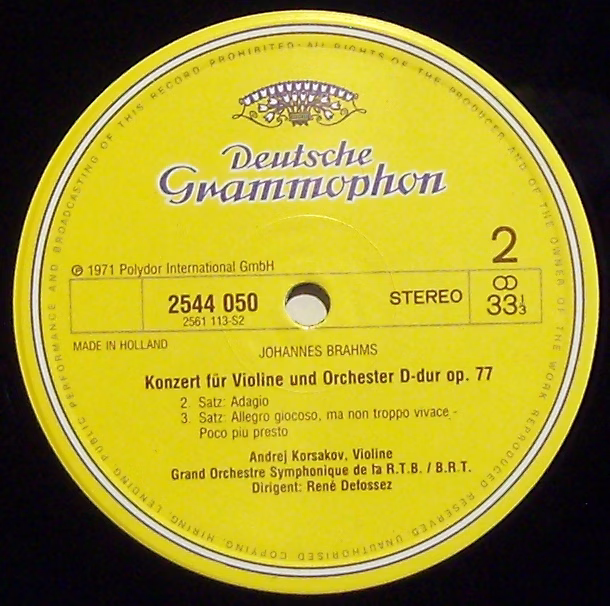 Deutsche Grammophon 2544 050 - Johannes Brahms, Andrei Korsakov - Image 3