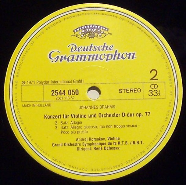 Deutsche Grammophon 2544 050 - Johannes Brahms, Andrei Korsakov - Image 3