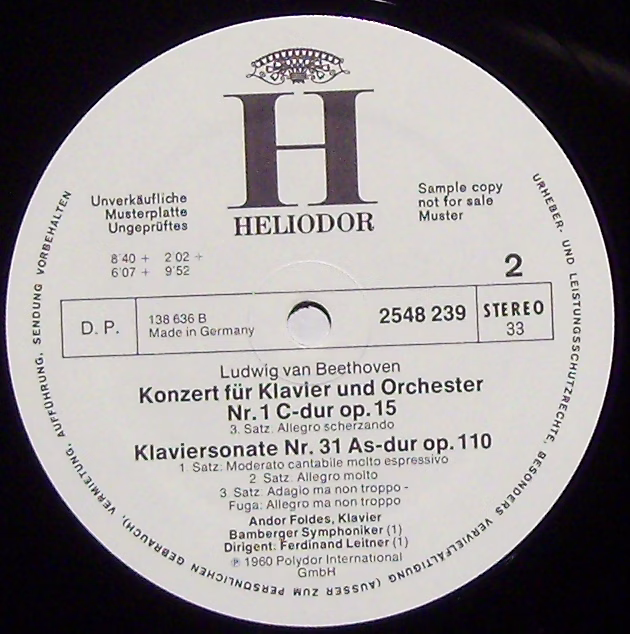 HELIODOR 2548 239 - Ludwig van Beethoven, Andor Foldes, Bamberge - Image 4