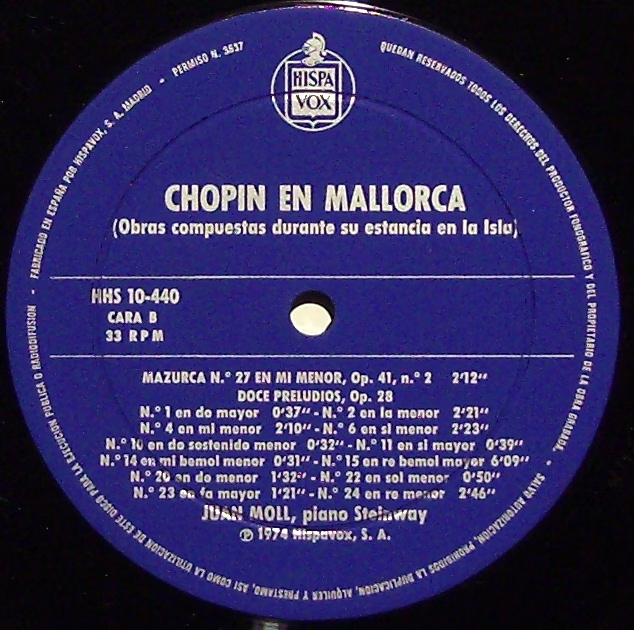 Hispavox HHS 10-440 - Joan Moll - Chopin En Mallorca - Image 3