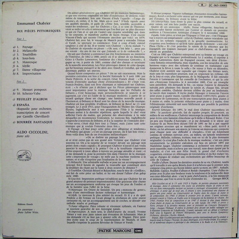 La Voix De Son Maître 2 C. 063-10003 - Emmanuel Chabrier, Aldo C - Image 3