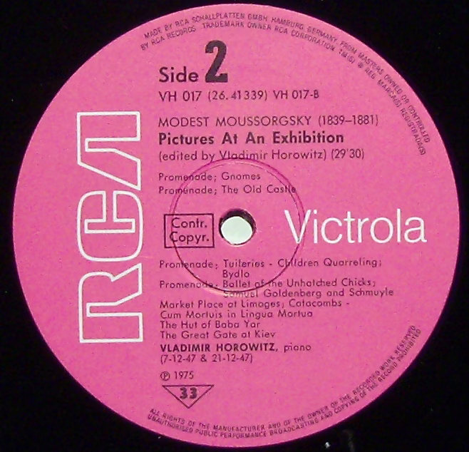 RCA Victrola 26.41339 AF - Vladimir Horowitz - Brahms & Mussorgs - Image 4
