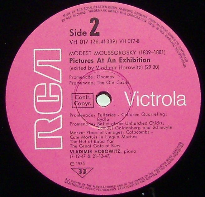 RCA Victrola 26.41339 AF - Vladimir Horowitz - Brahms & Mussorgs - Image 3