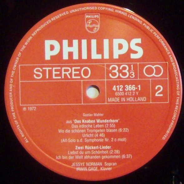 Philips 412 366-1 - Jessye Norman, Irwin Gage, Franz Schubert, G - Image 9