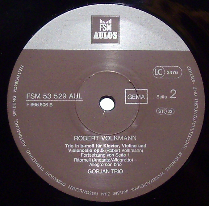 FSM Aulos FSM 53529 AUL - Robert Schumann, Robert Volkmann, Gorj - Image 3